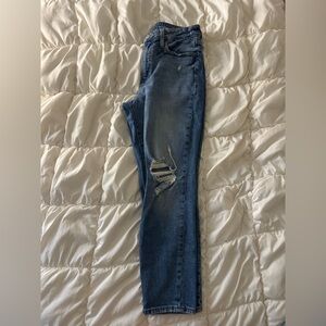 Old Navy Blue Distressed Straight Leg Jeans